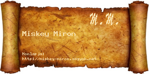 Miskey Miron névjegykártya